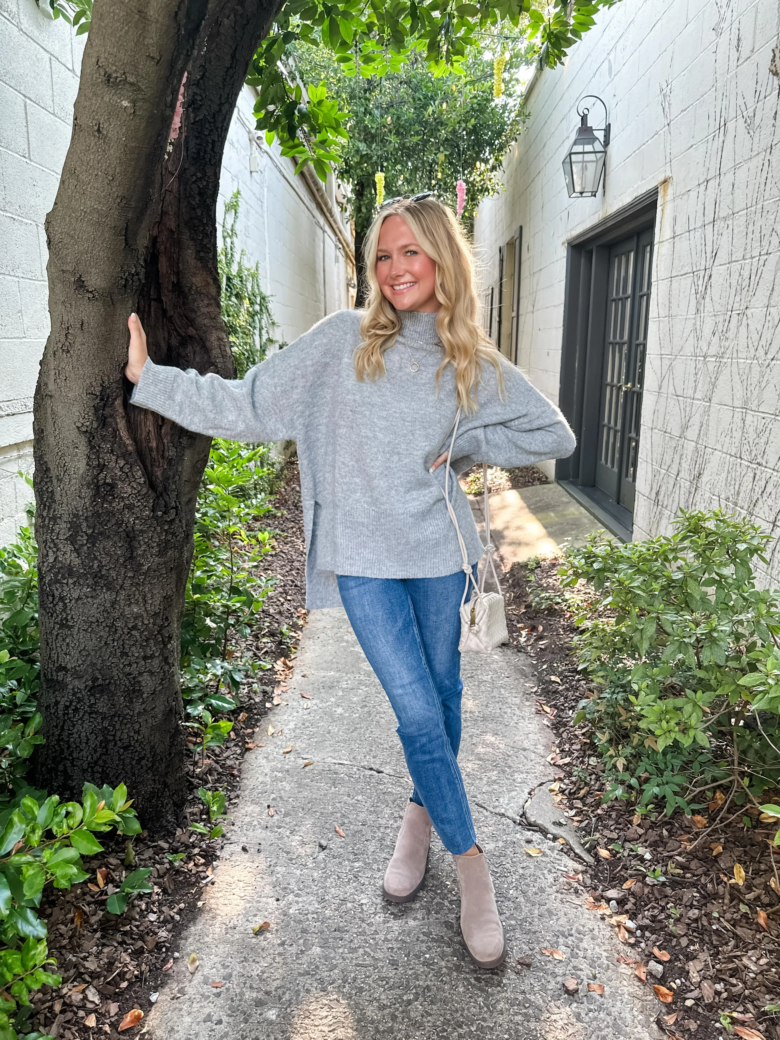 Mock Neck Tunic Sweater