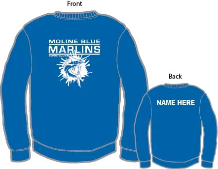 Moline Blue Marlins - Team Crewneck Sweatshirt - Youth