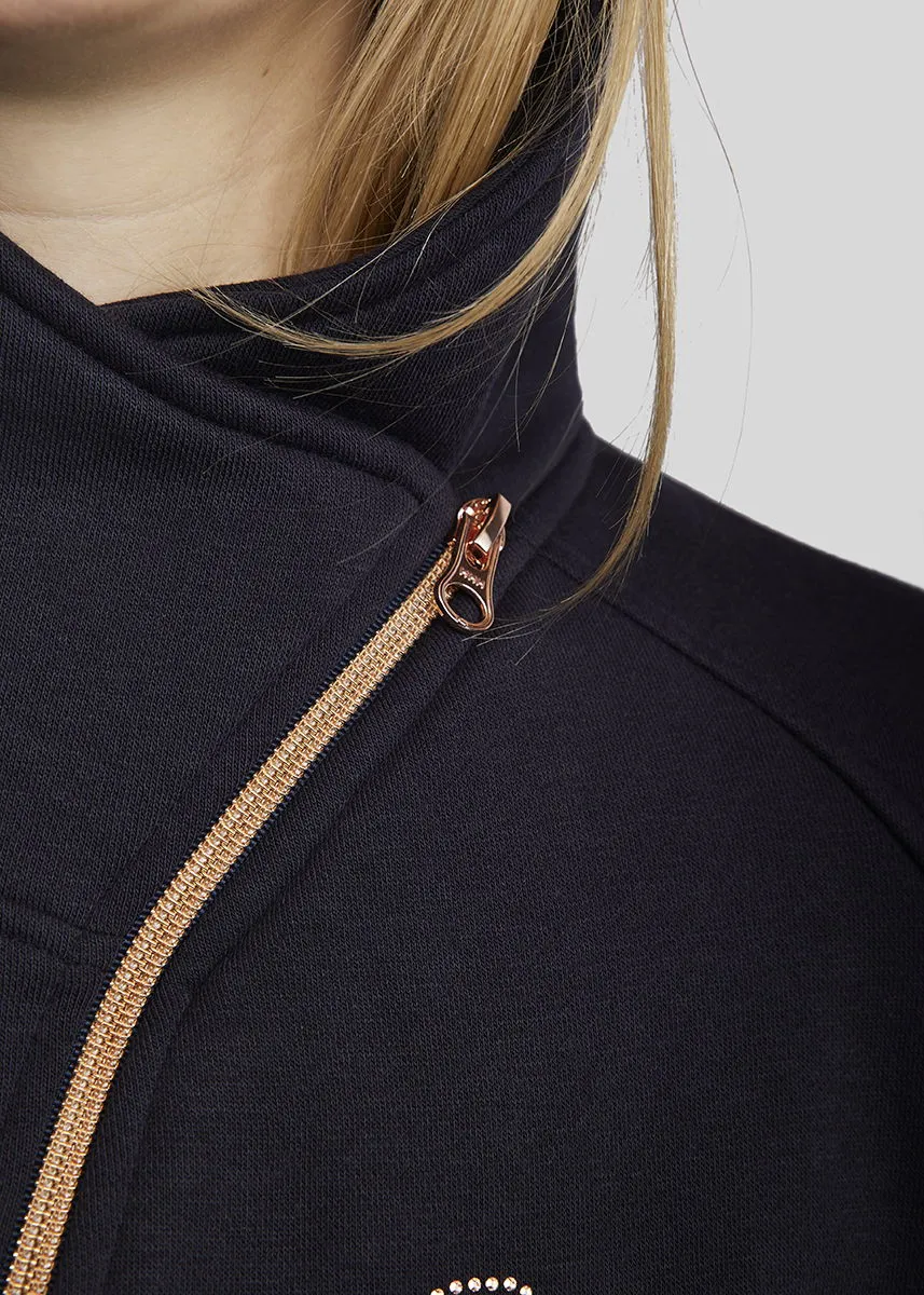 MoNaja Rosegold with Crystals Logo - Navy