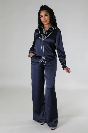My Way Navy Tunic Top Two Piece Set