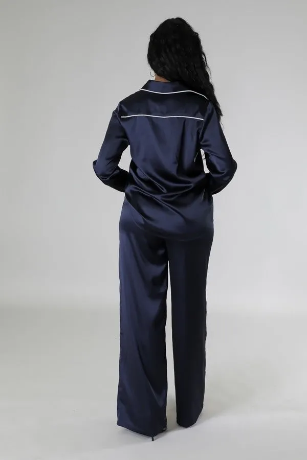 My Way Navy Tunic Top Two Piece Set