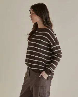 Natasha Knit Top - Brown Stripe