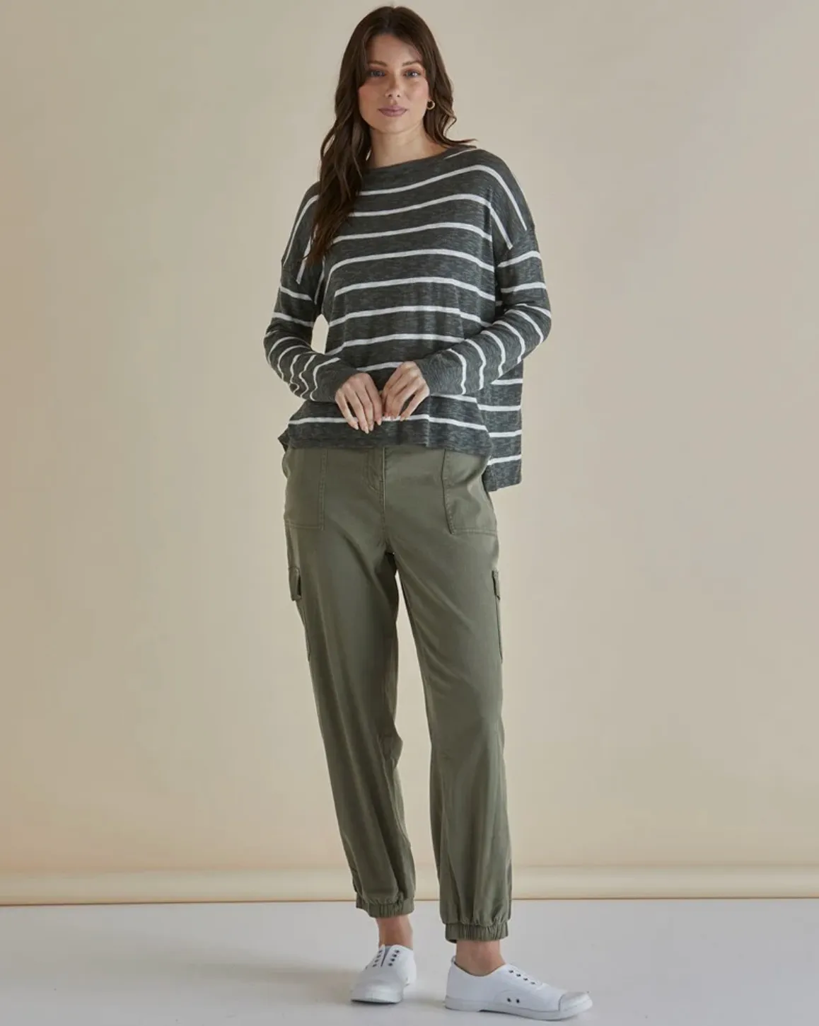Natasha Knit Top - Green Stripe