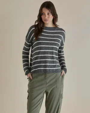 Natasha Knit Top - Green Stripe
