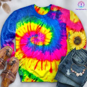Neon Rainbow Hand-Dyed Crewneck