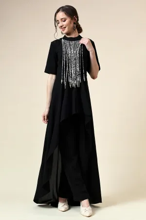 Noir Metallic Fringe Co-Ord Set