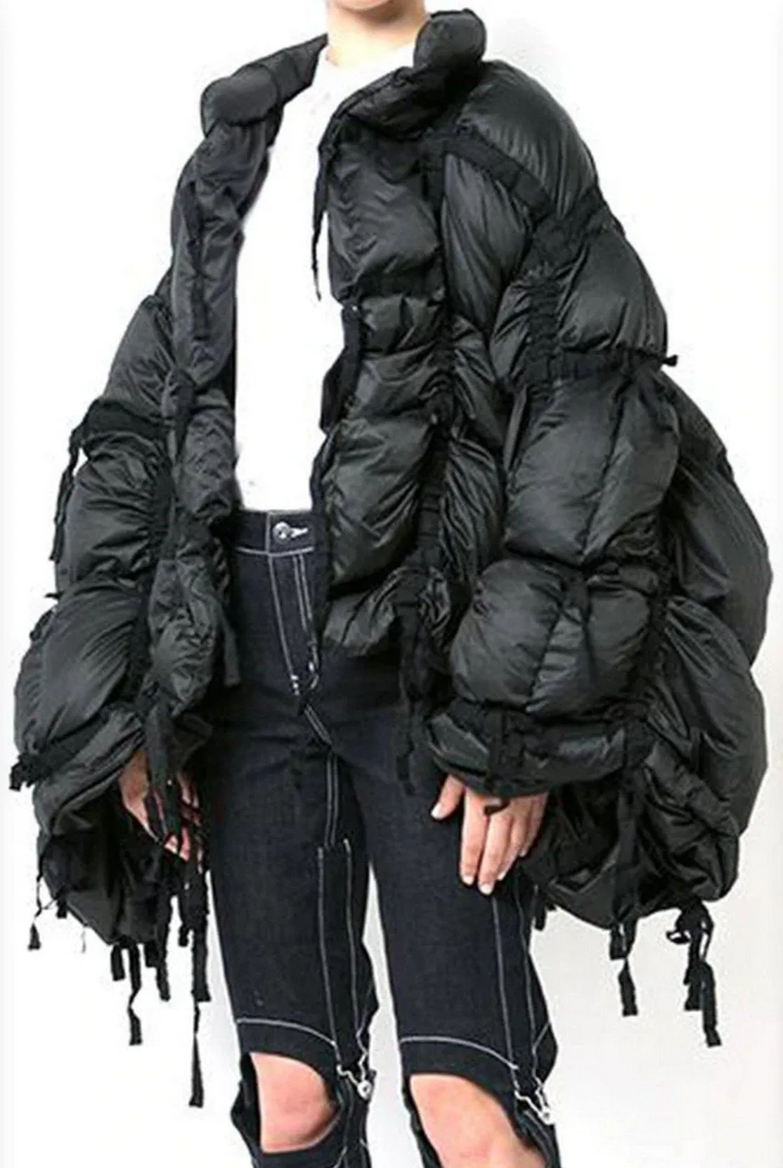 Oversized Paneled Puffer Down Jacket