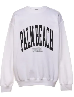 Palm Beach White & Black Round-Neck Sweatshirt - M