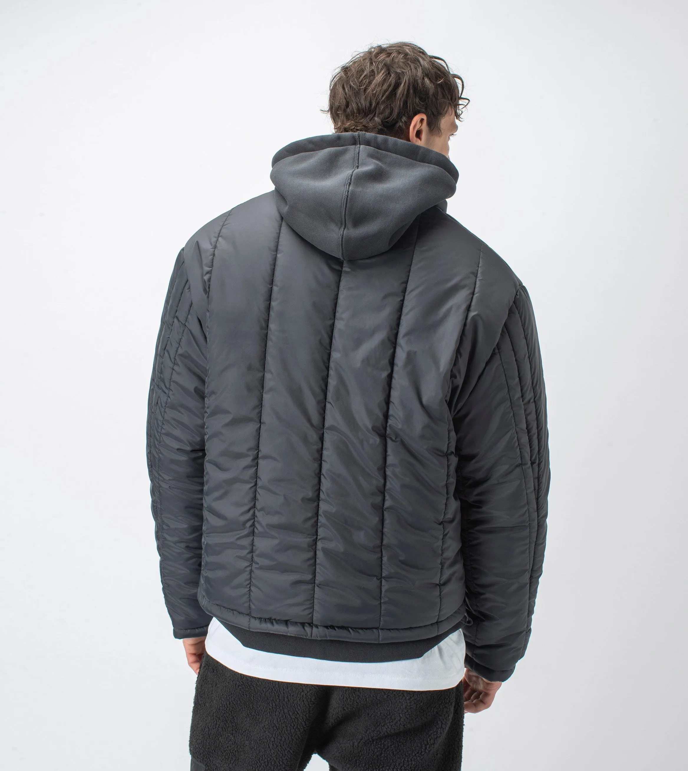 Patchwork Reversible Puffer Jacket Dk Army/Ink