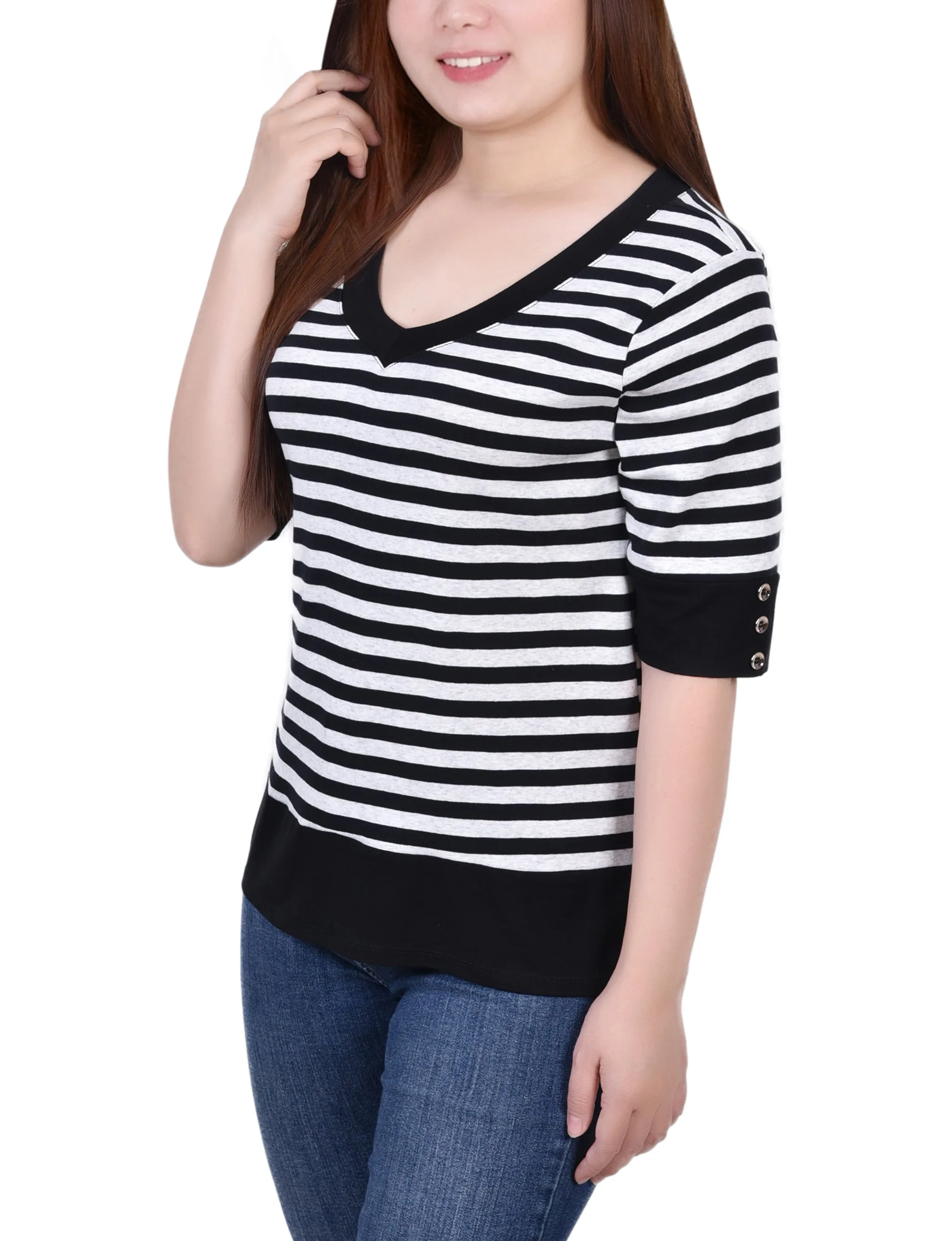 Petite Elbow Sleeve Top