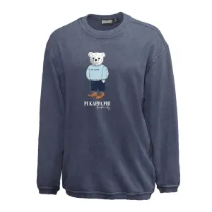 Pi Kapp Navy Sandwash Bear Crewneck