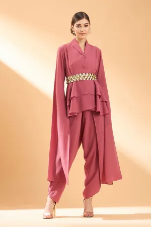 Pink Floral Co-Ord Set With Belt