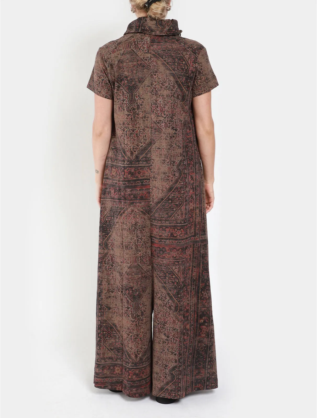 Print Cotton Short Sleeve Jumpsuit
