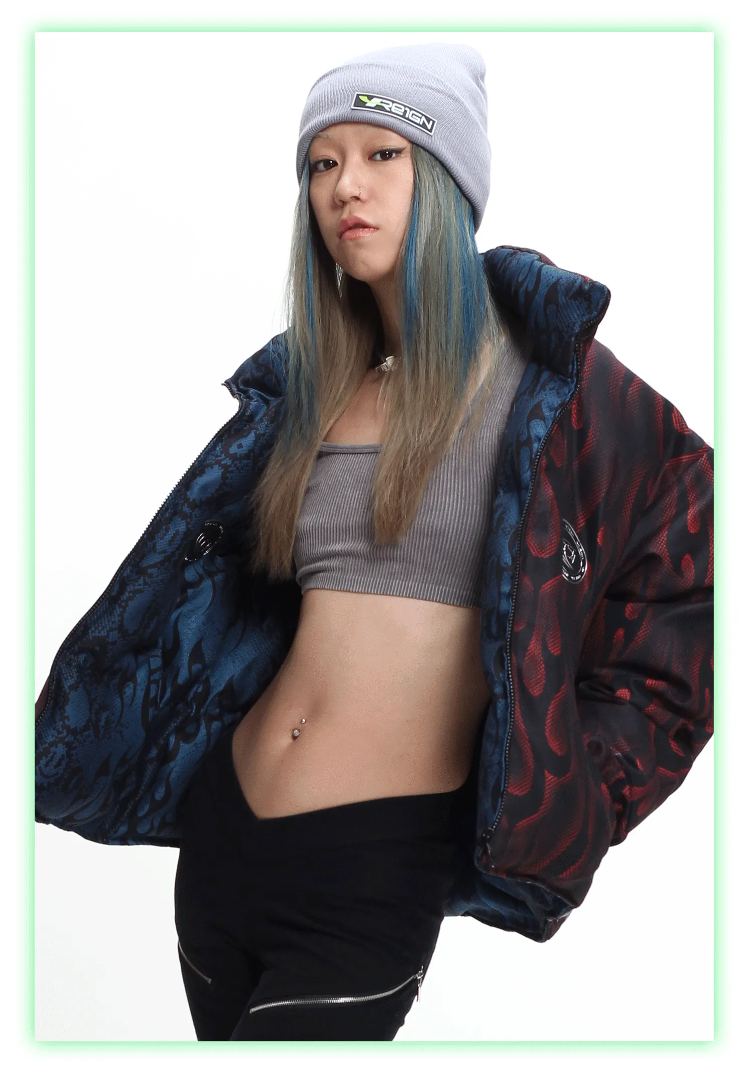 PYTHON FLAME double-sided puffer