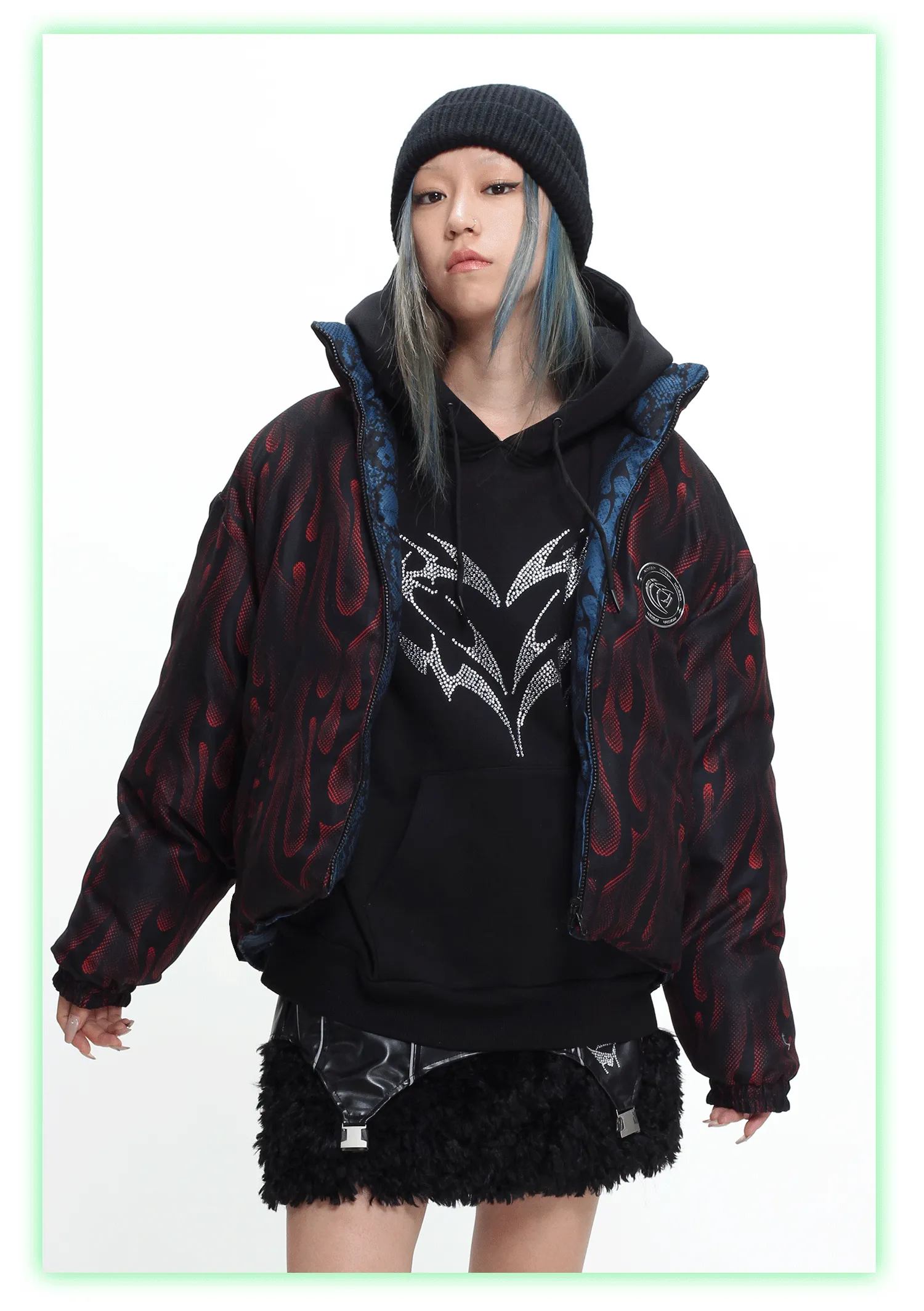 PYTHON FLAME double-sided puffer
