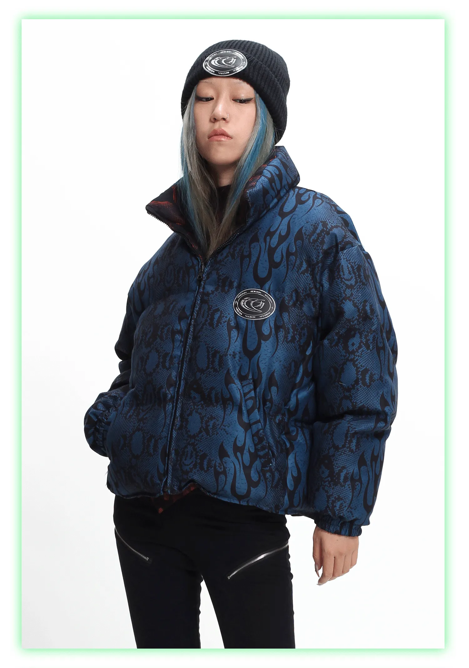 PYTHON FLAME double-sided puffer