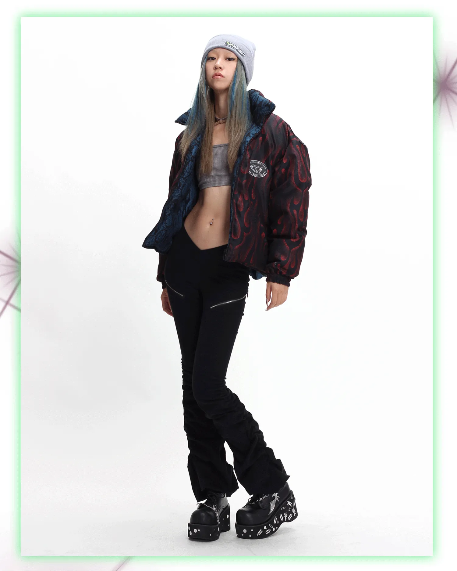 PYTHON FLAME double-sided puffer
