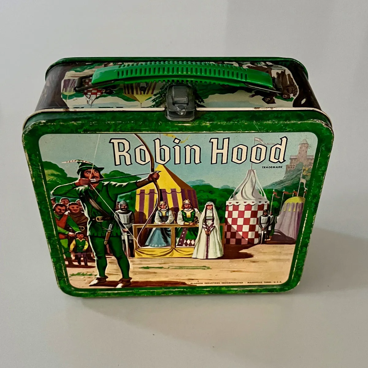 Rare Vintage 1956 Robin Hood Lunch Box with Thermos