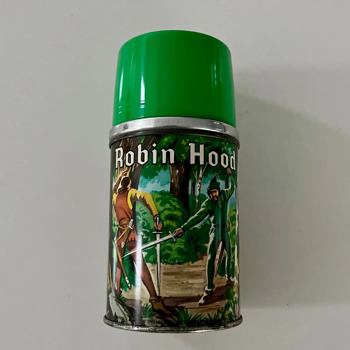 Rare Vintage 1956 Robin Hood Lunch Box with Thermos