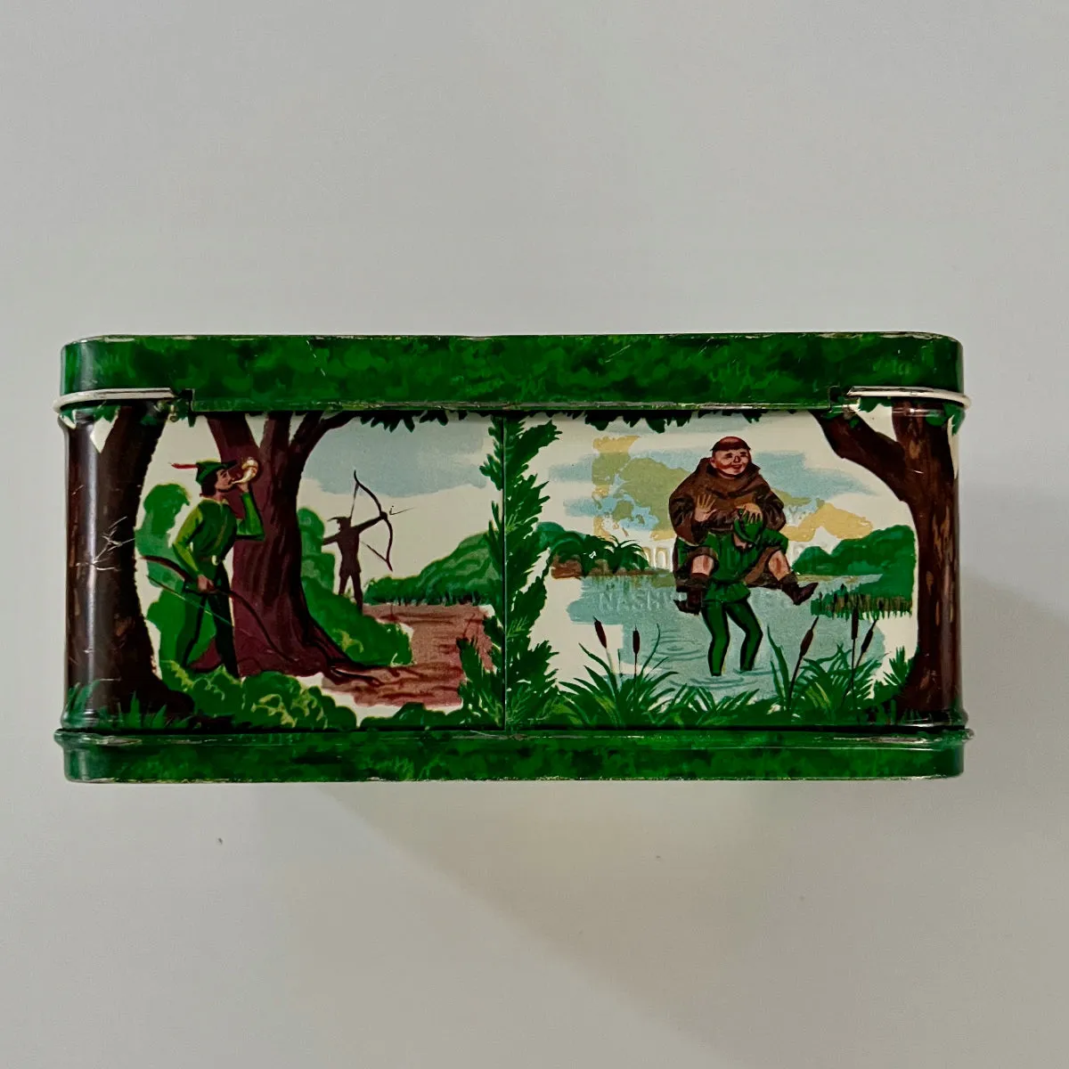 Rare Vintage 1956 Robin Hood Lunch Box with Thermos