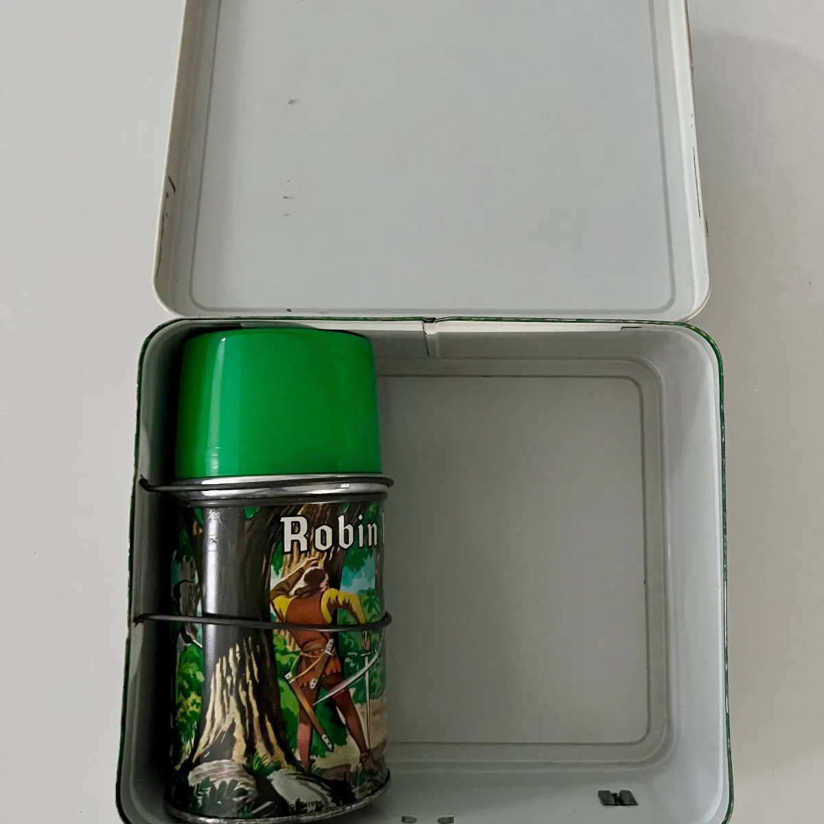 Rare Vintage 1956 Robin Hood Lunch Box with Thermos