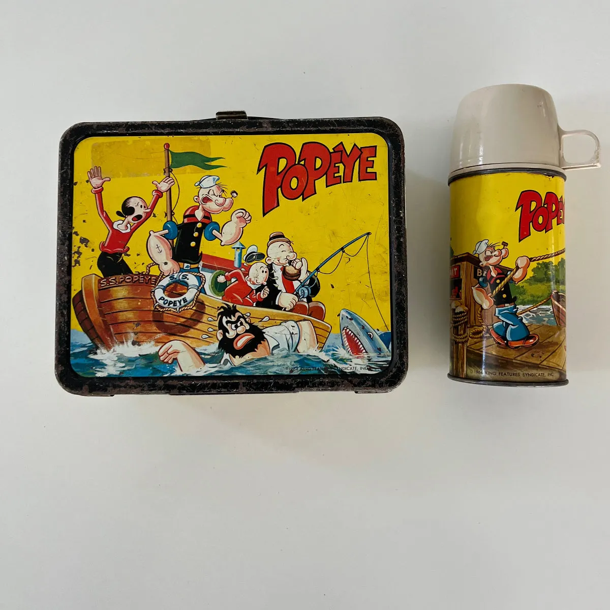Rare Vintage 1964 Popeye Lunchbox with Thermos