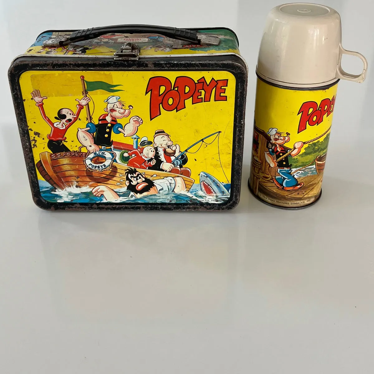 Rare Vintage 1964 Popeye Lunchbox with Thermos