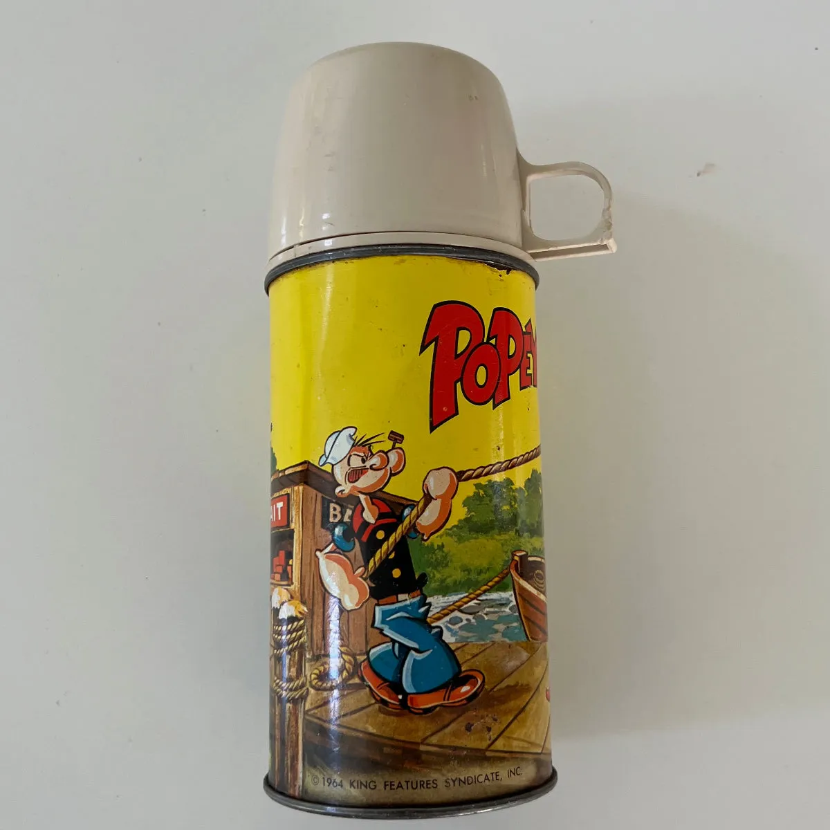 Rare Vintage 1964 Popeye Lunchbox with Thermos