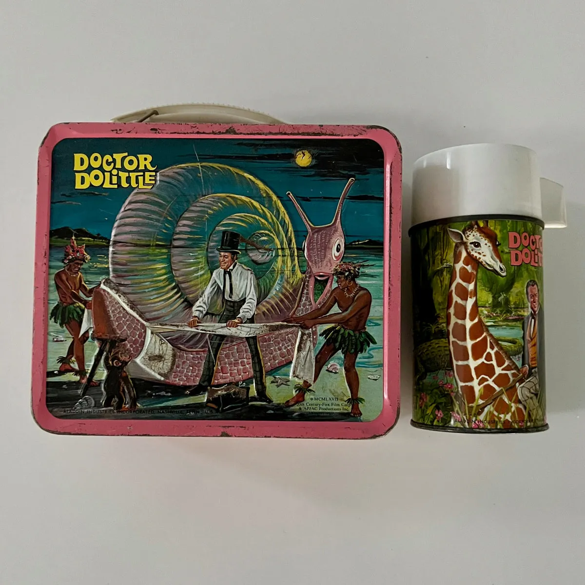 Rare Vintage Doctor Dolittle Lunch Box with Thermos