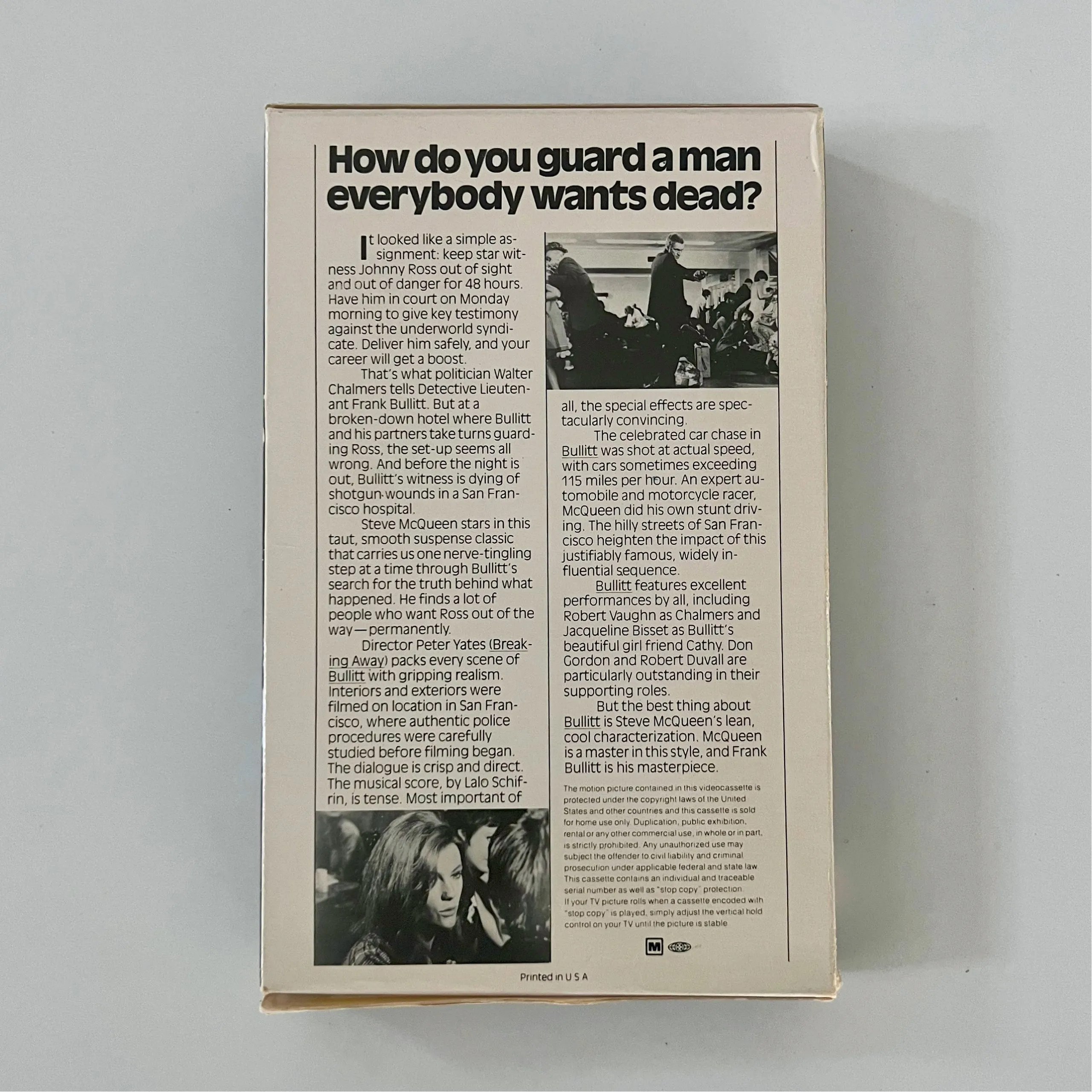 Rare Vintage Steve McQueen Bullitt 1980 First Print Gatefold VHS