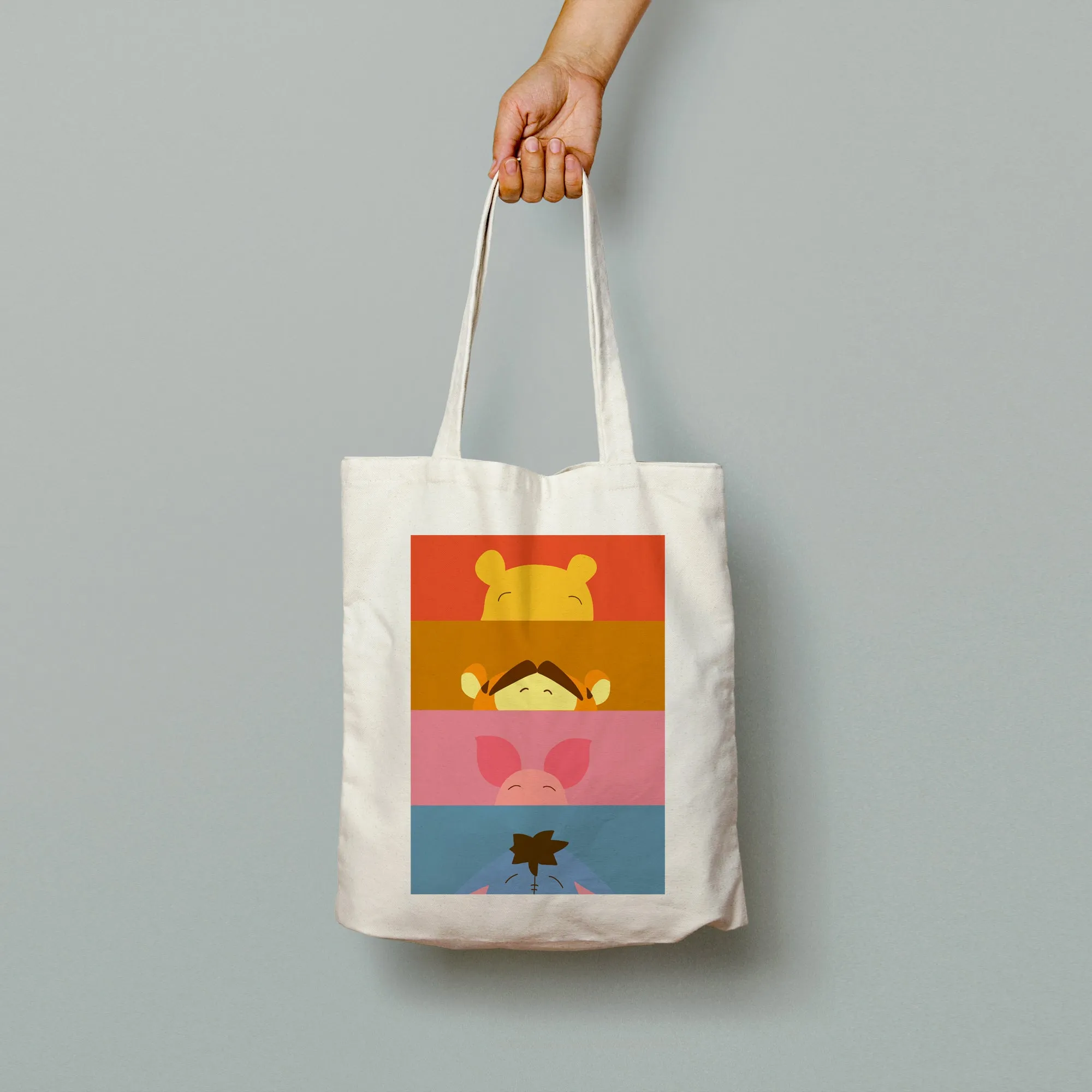 Retro Winnie The Pooh Characters Tote Bag