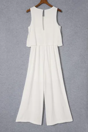 Round Neck Sleeveless Jumpsuit