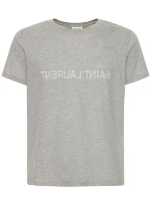 Saint Laurent   Logo cotton jersey t-shirt 