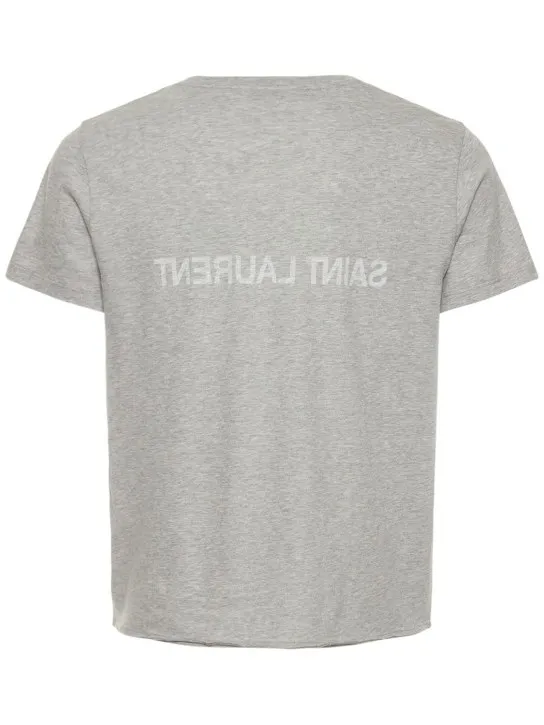 Saint Laurent   Logo cotton jersey t-shirt 