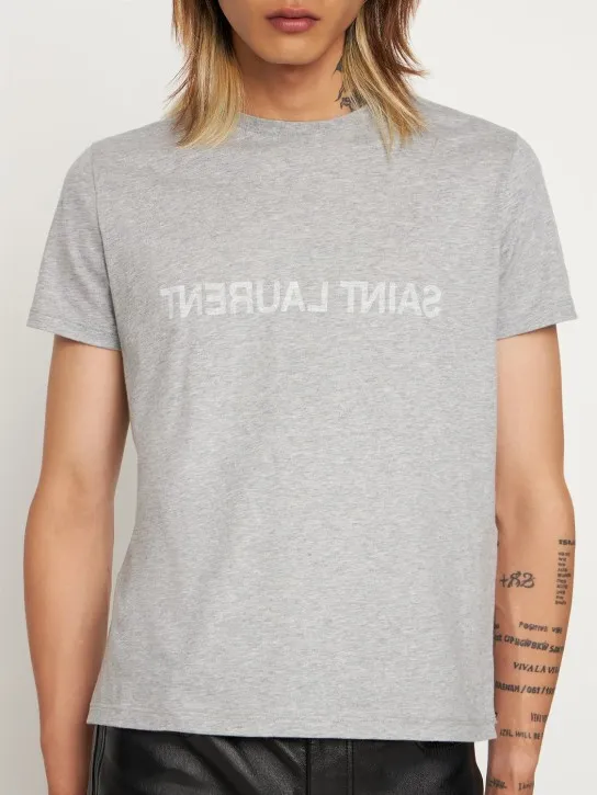 Saint Laurent   Logo cotton jersey t-shirt 