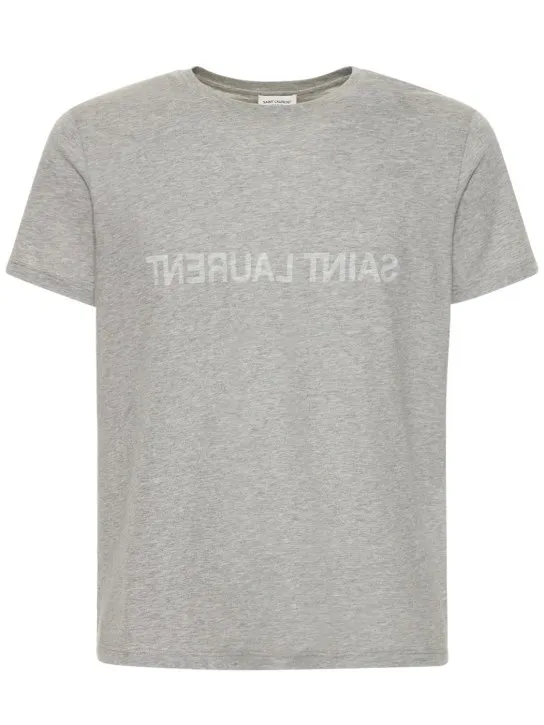 Saint Laurent   Logo cotton jersey t-shirt 