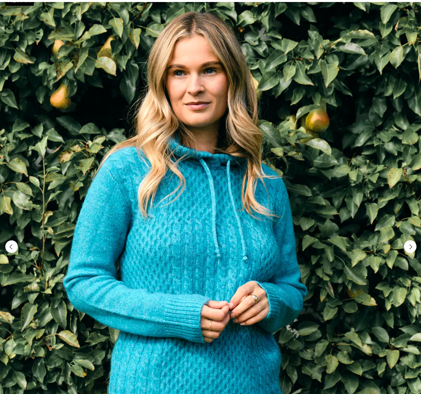 Saltrock Hele Bay - Womens Longline Knitted Hoodie - Blue