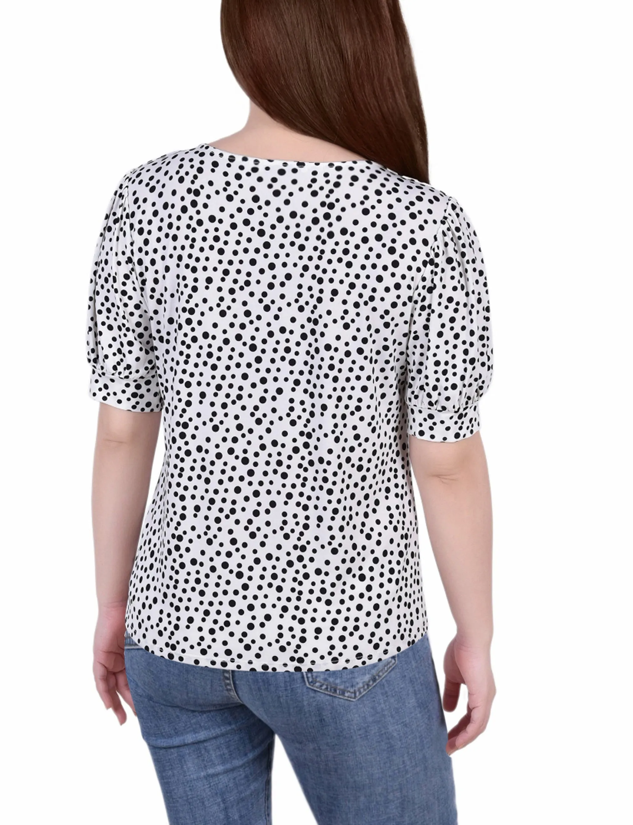Short Sleeve Balloon Sleeve Top