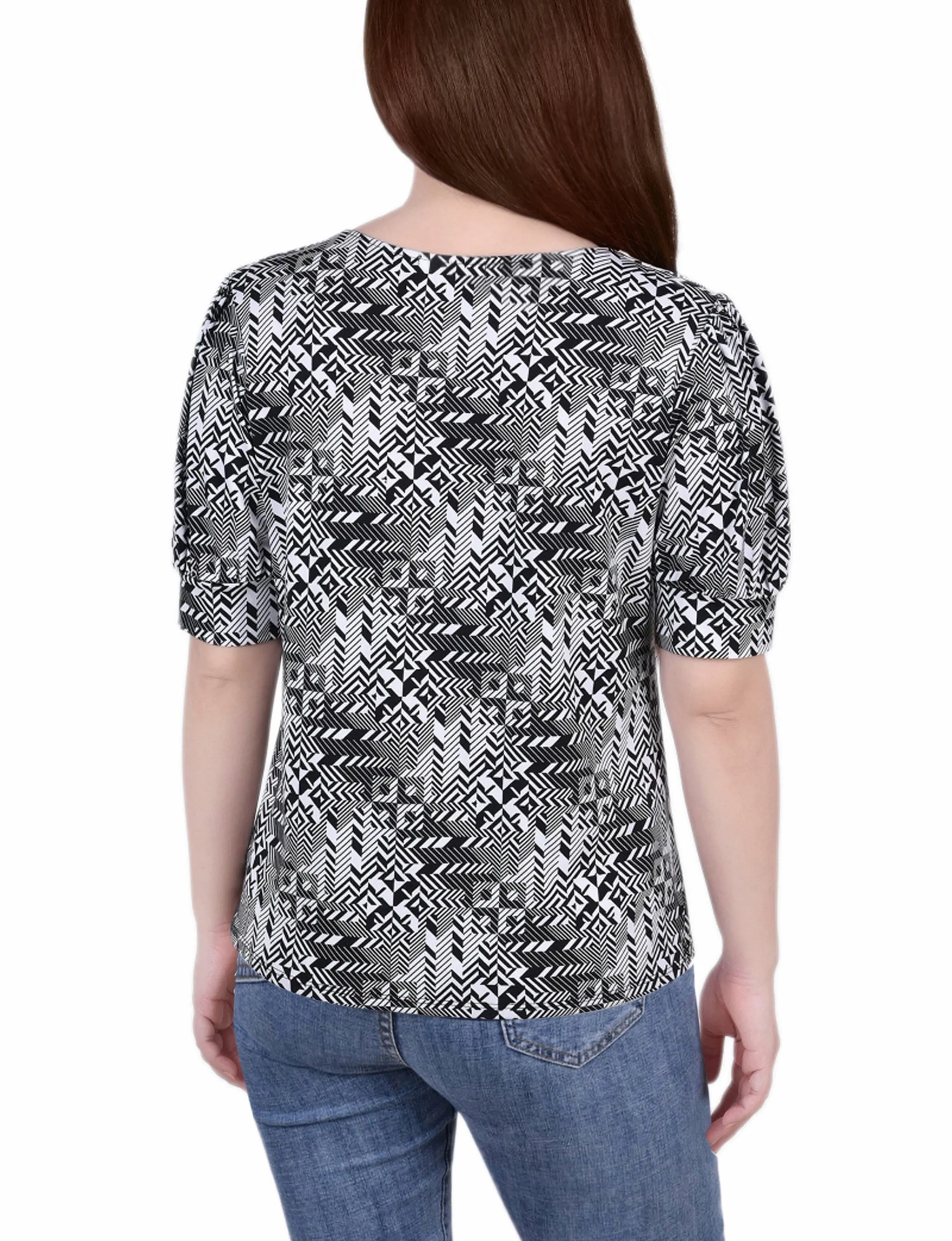 Short Sleeve Balloon Sleeve Top