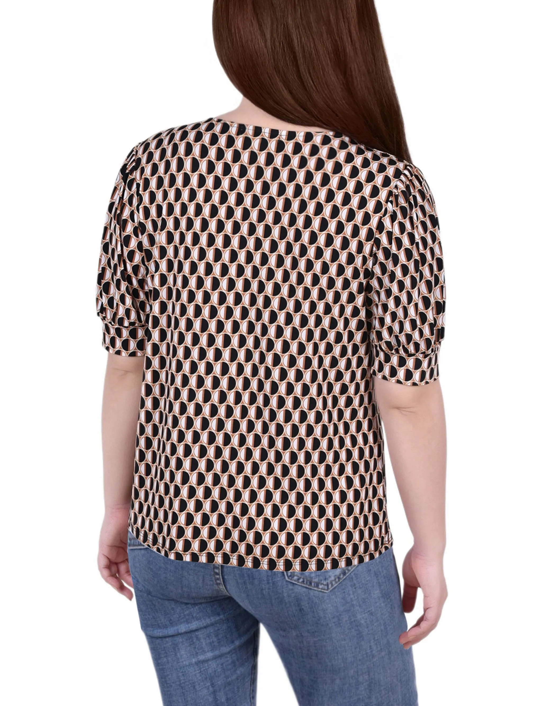 Short Sleeve Balloon Sleeve Top