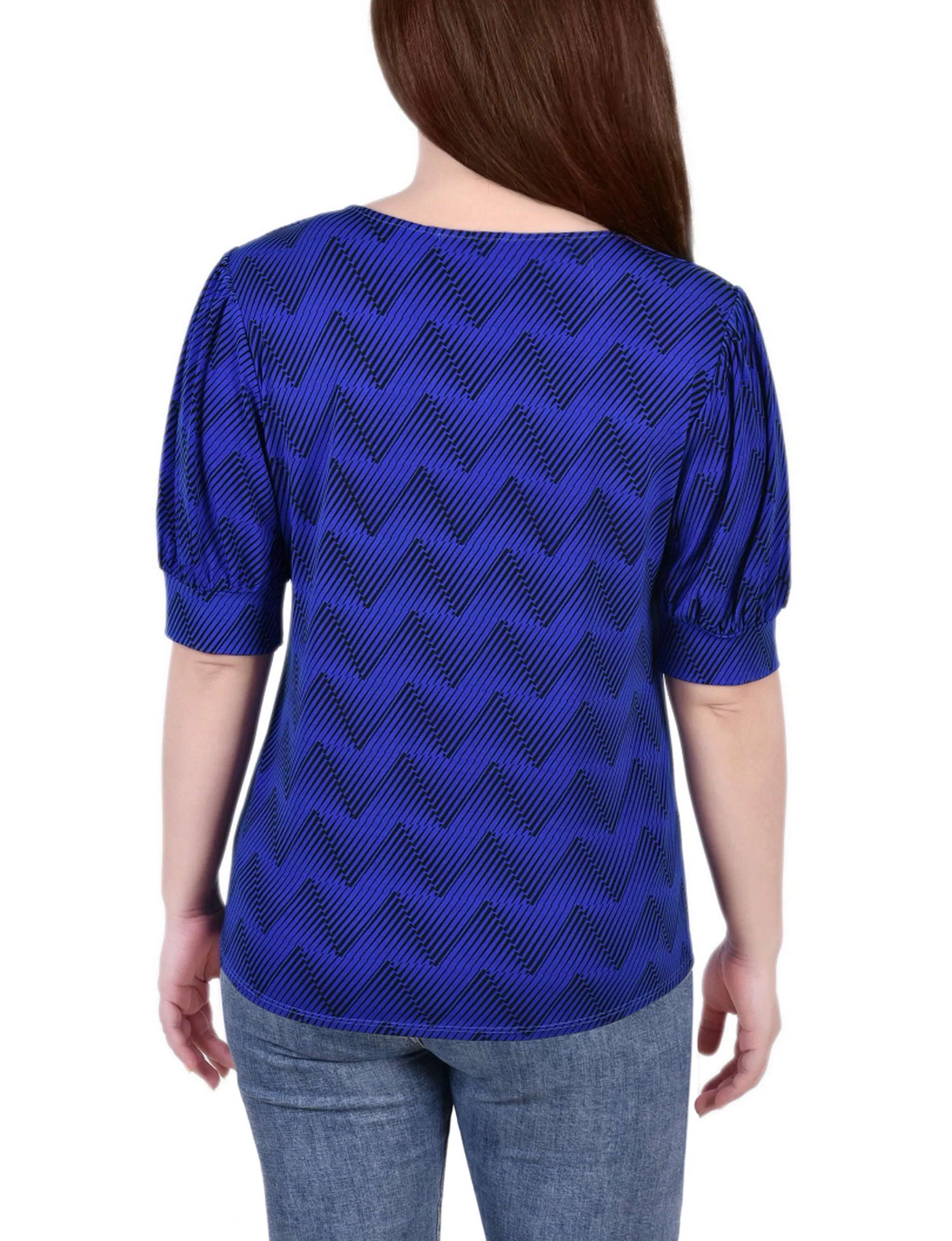 Short Sleeve Balloon Sleeve Top