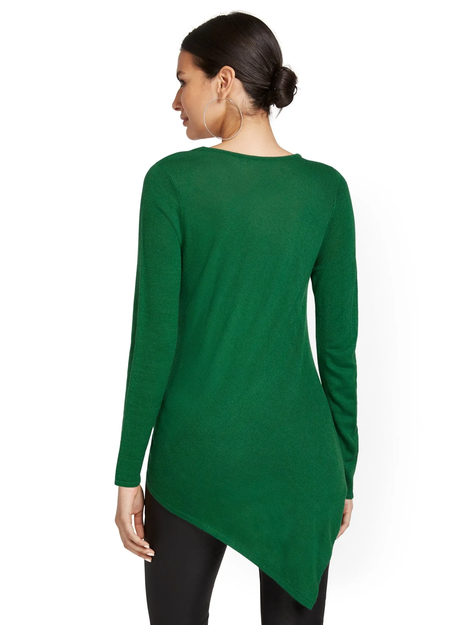 Stripe Asymmetrical Tunic Sweater
