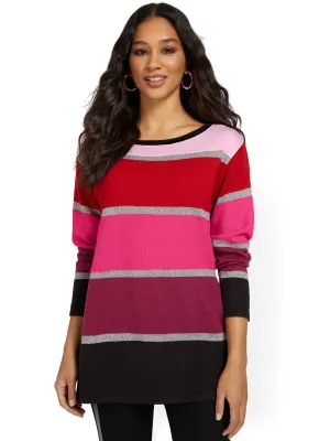 Stripe Slouch Tunic Sweater