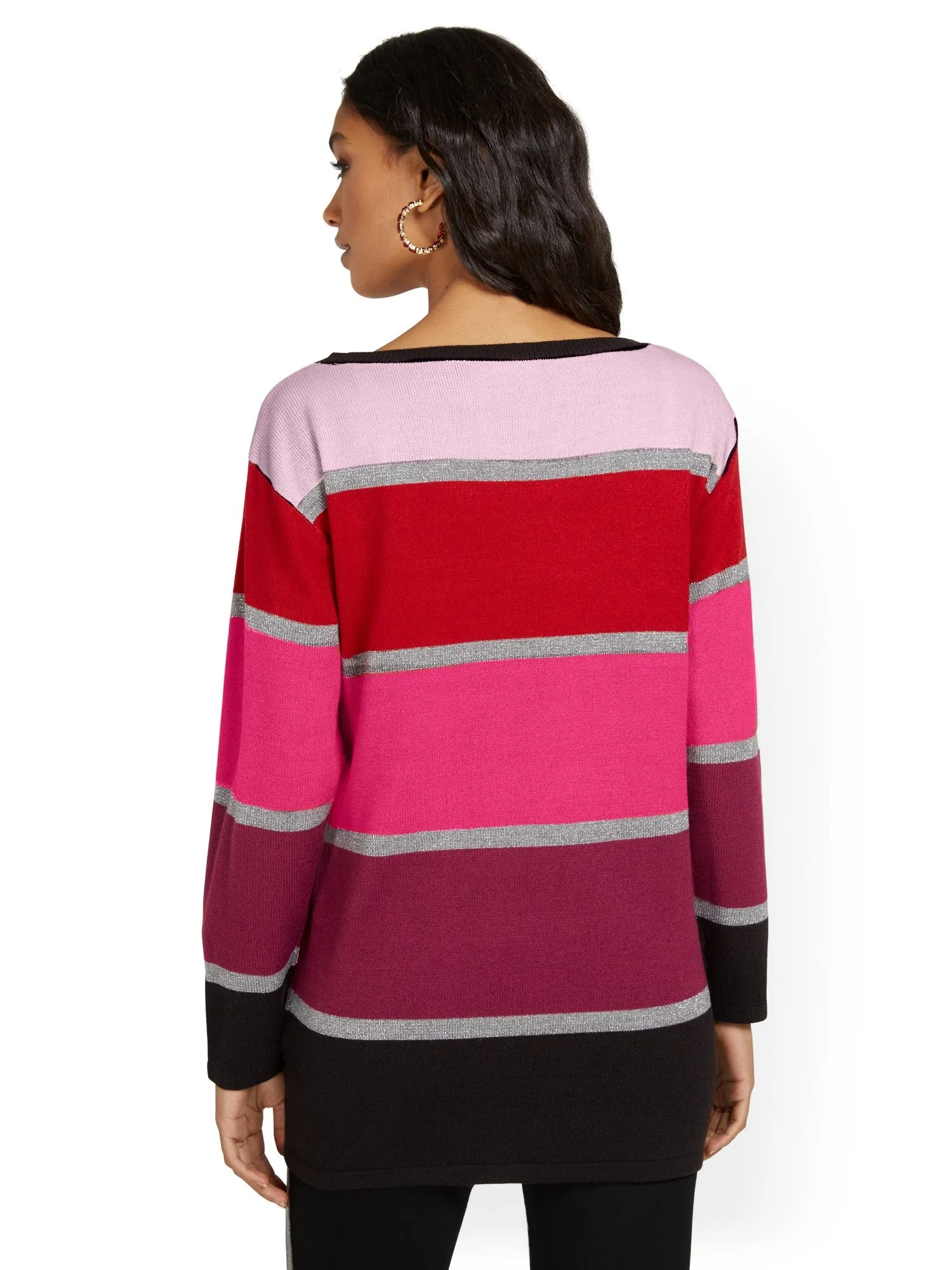 Stripe Slouch Tunic Sweater