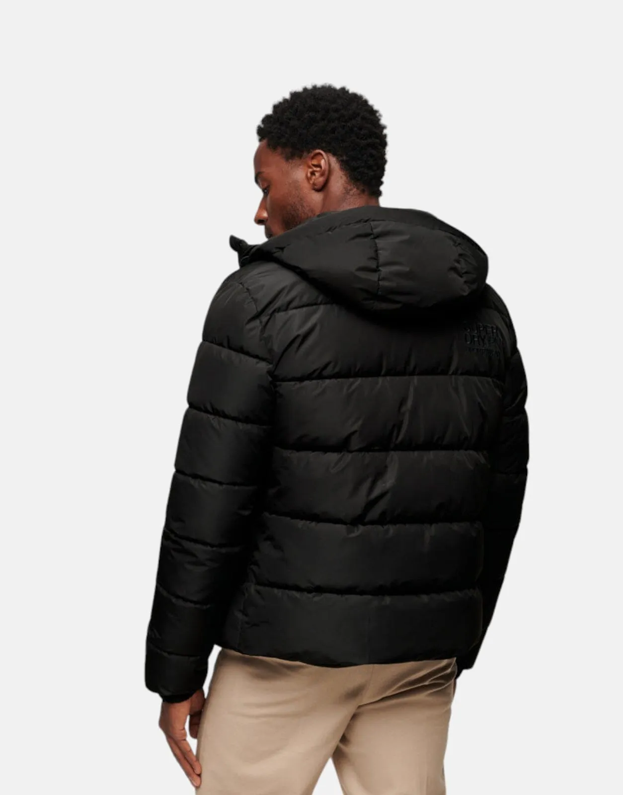 Superdry Hooded Sport Puffer Jacket Black