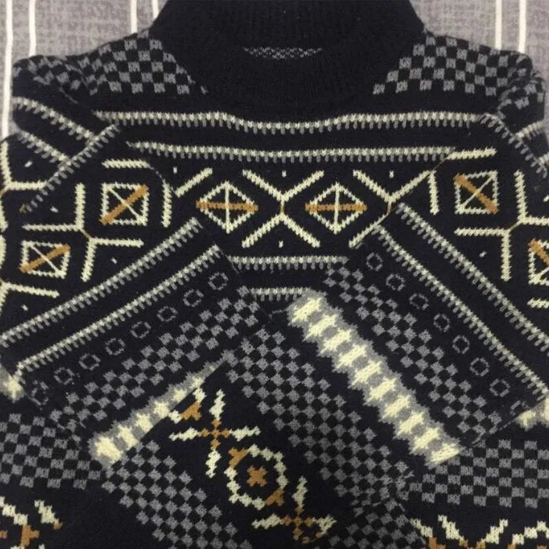 Sweaters Women Jacquard Knitted Casual Lady Pullover Sweater Female Autumn Winter Retro Loose All-match Harajuku Jumper