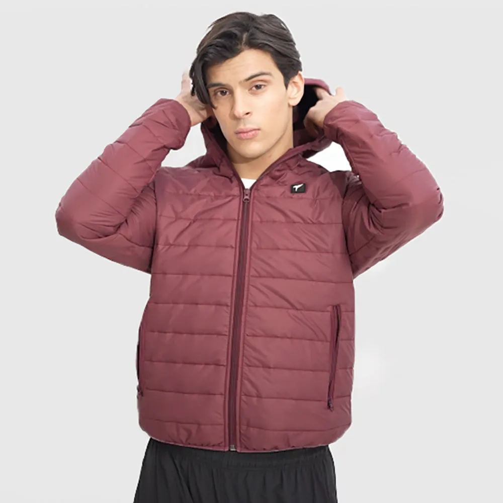 Tf-Premium Maroon Full  Puffer HoodieJacket