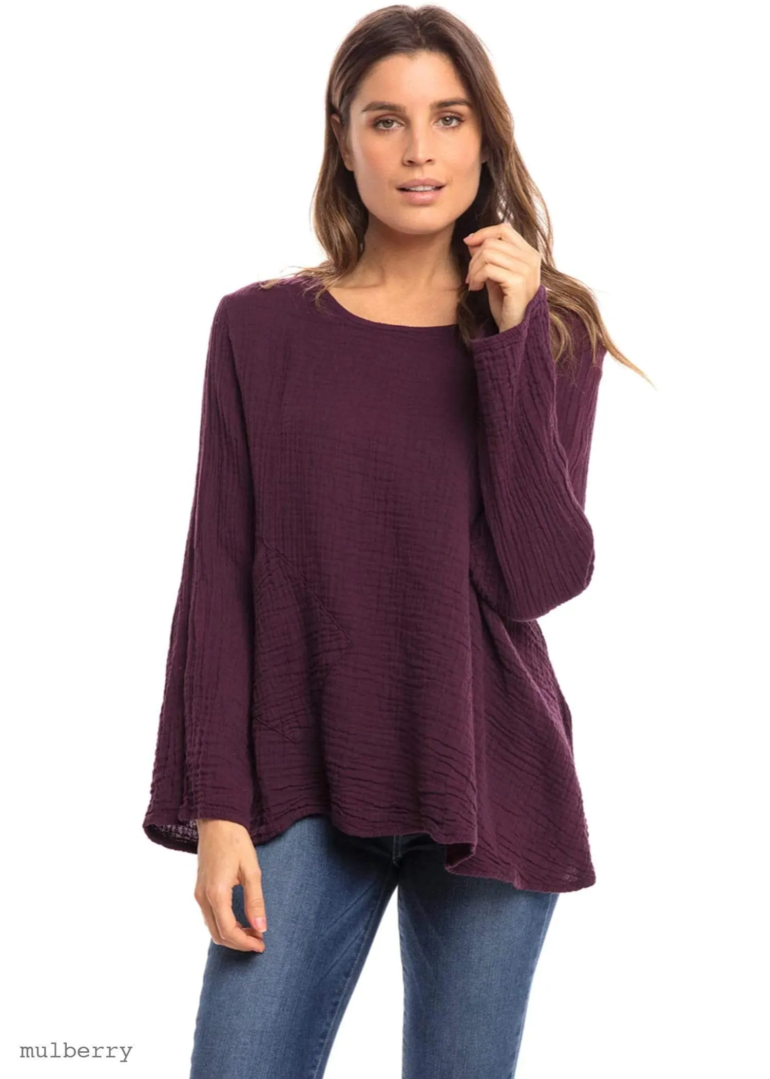Thai Cotton Long Sleeve Boxy Top