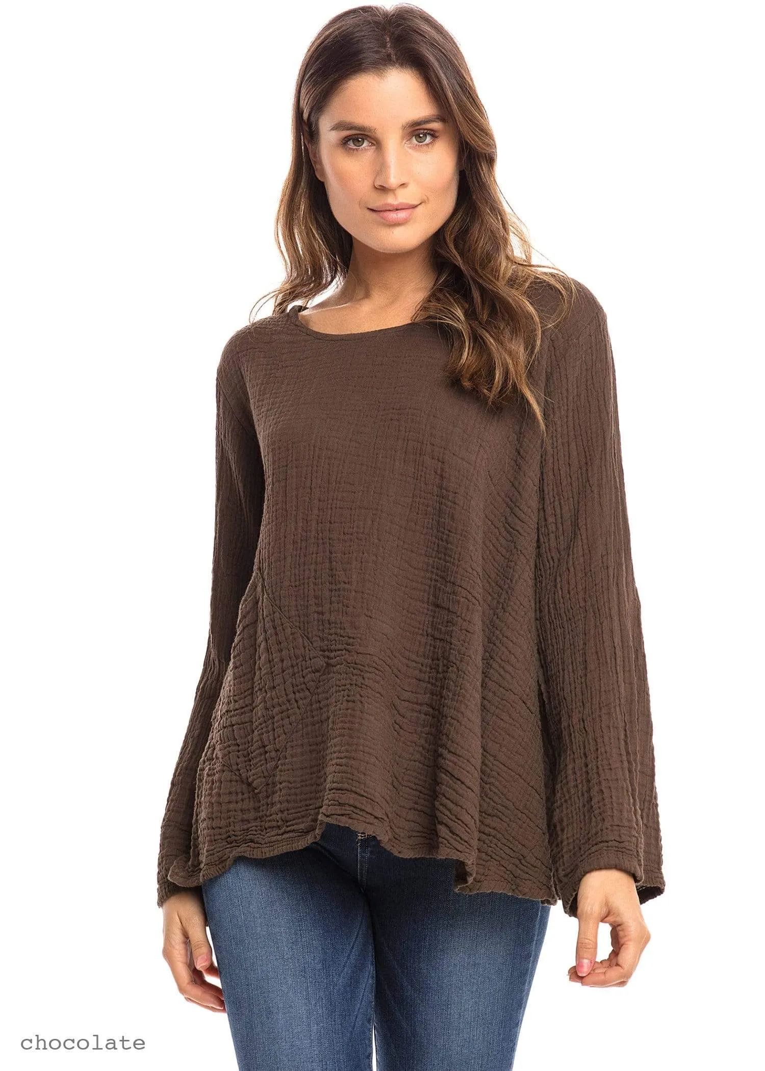 Thai Cotton Long Sleeve Boxy Top