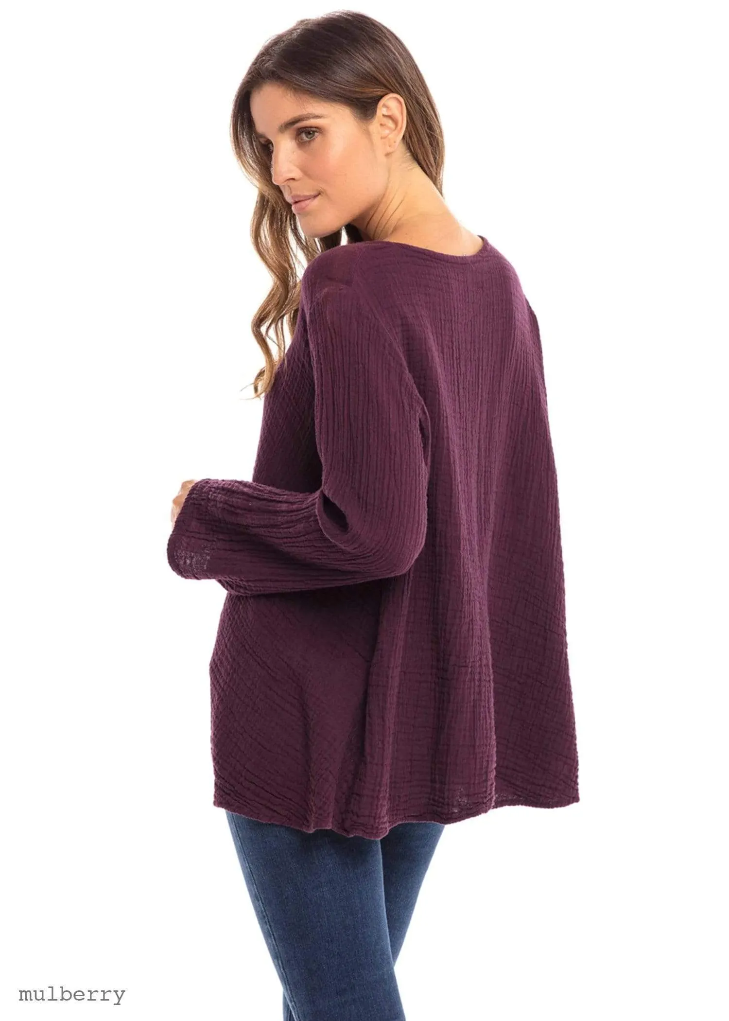 Thai Cotton Long Sleeve Boxy Top